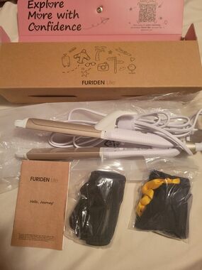 Furiden Lite Travel Hair Straightener And Curler 2 In 1- White & Gold